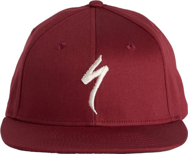 FLAT BRIM HAT GARNET RED/BIRCH WHITE