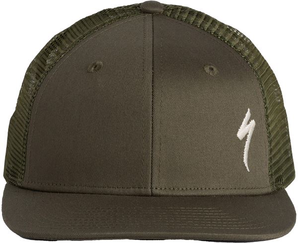 S-LOGO TRUCKER HAT OAK GREEN/BIRCH WHITE