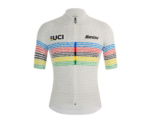MAILLOT CORTO UCI ROAD 100 CHAMPIONS BLANCO