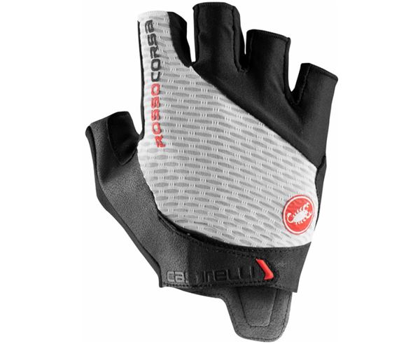 Short gloves Castelli Rosso Corsa Pro V White