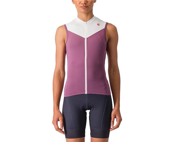 SOLARIS SLEEVELESS JERSEY DEEP PURPLE/IVORY