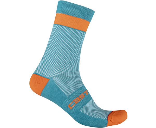 ALPHA W 15 SOCK TEAL BLUE/FIERY RED